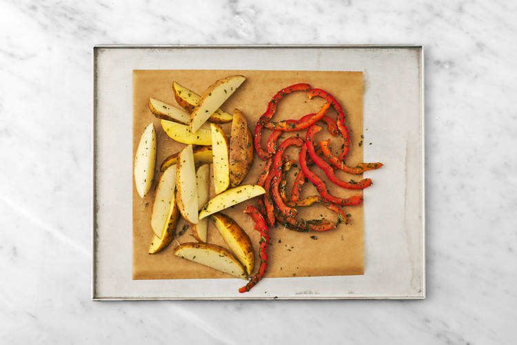 Enfourner les légumes