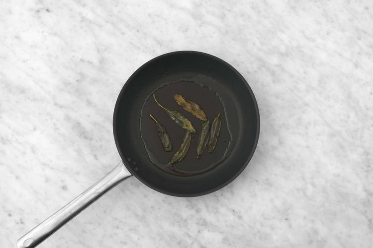 Prep and fry sage leaves