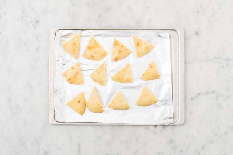 Make garlic flatbread chips