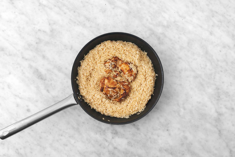 Cook the rice and chicken