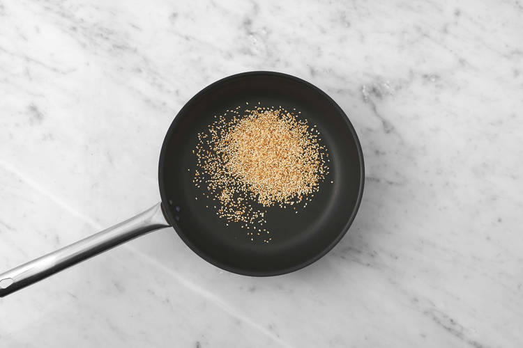 Toast sesame seeds