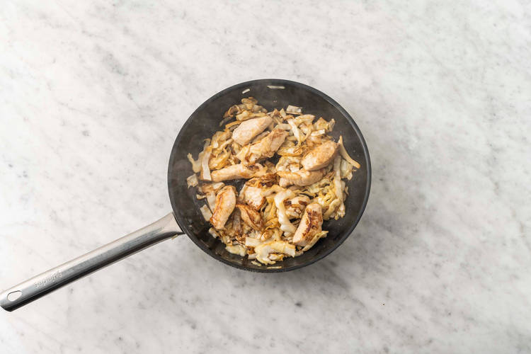 Cuocere verdure e pollo