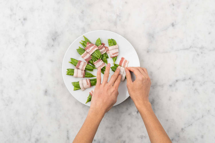 Prinzessbohnen einwickeln