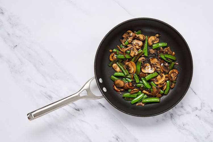 Cook veggies and make sauce