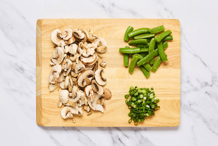 Prep veggies and boil water