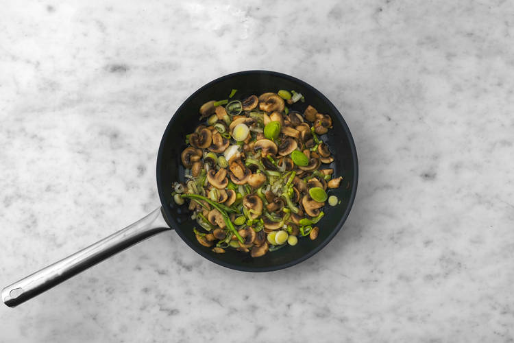 Finish prep and cook veggies