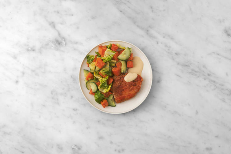 Salat anrichten