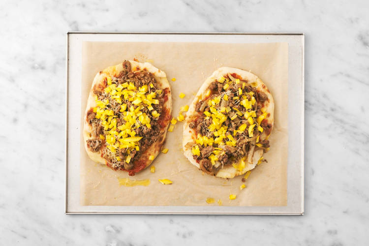 Assembler les pains plats