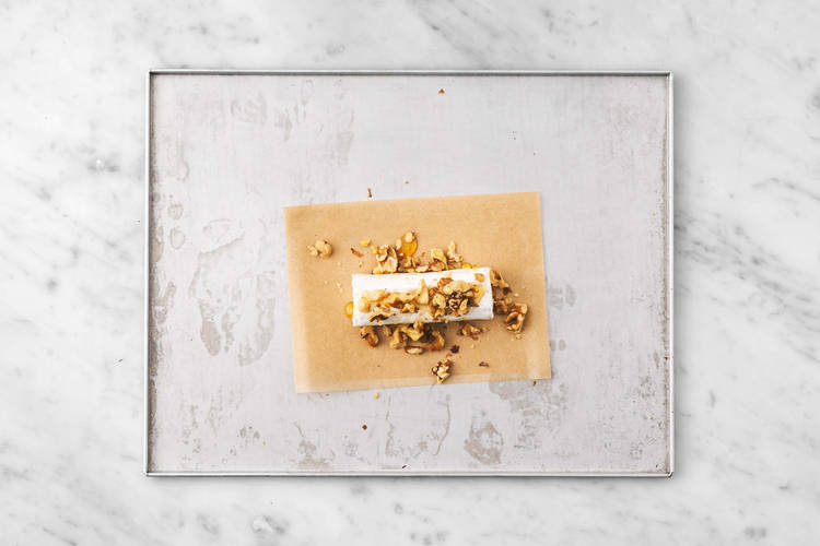 Bake the goat's cheese