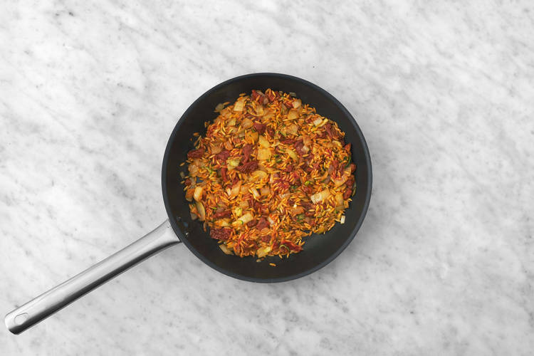 Steg løg og zucchini