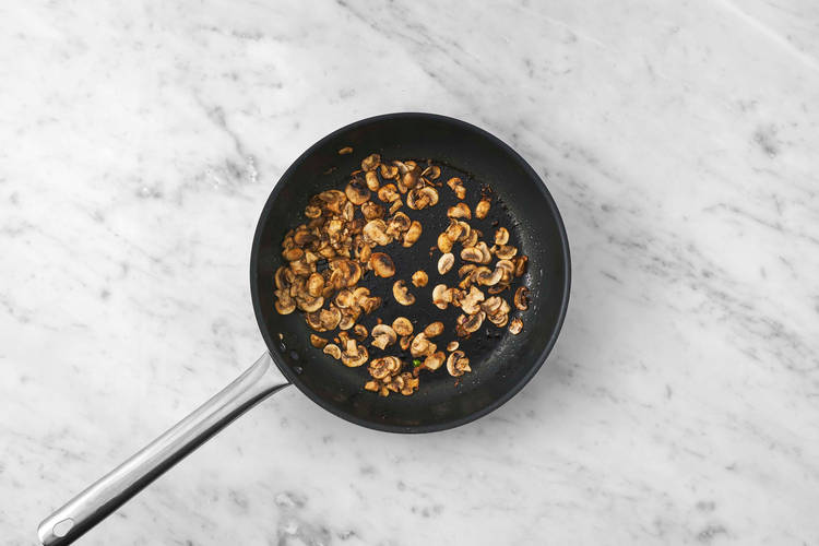 Fry the Chorizo and Shrooms