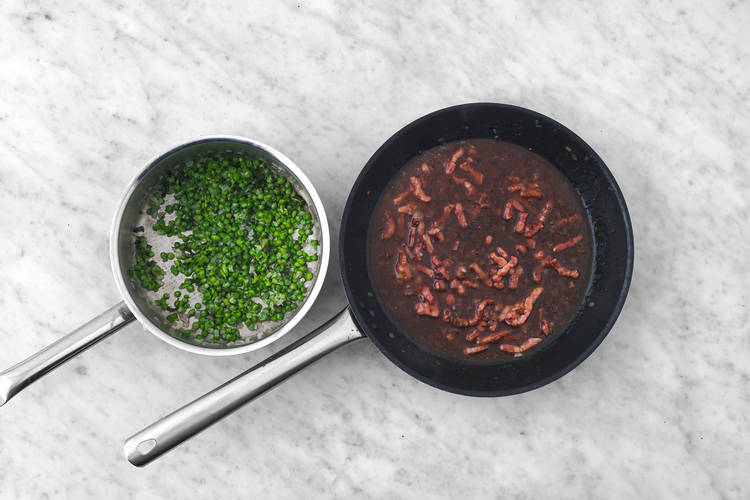 Finish the Sauce and Crushed Peas