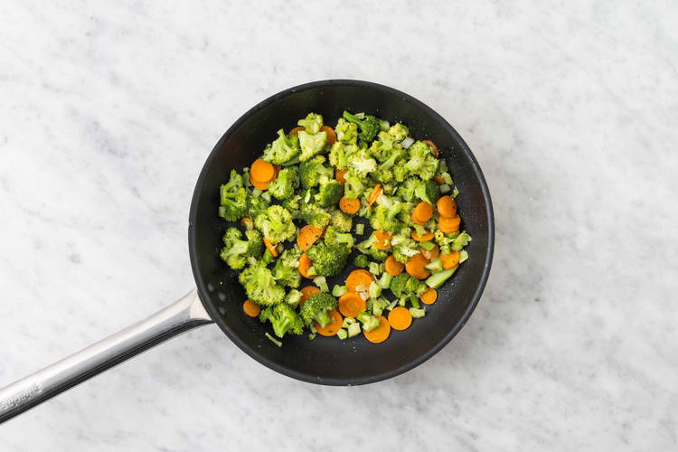 Stir-fry the vegetables