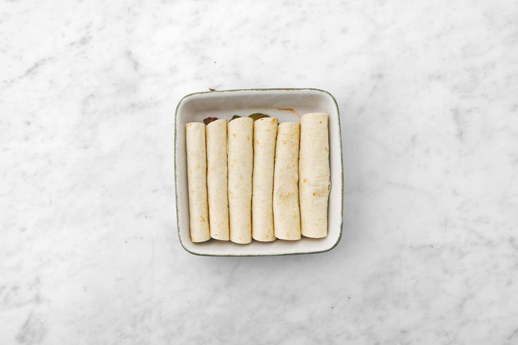 Assemble enchiladas