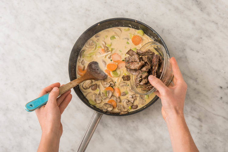 Geschnetzeltes fertigstellen