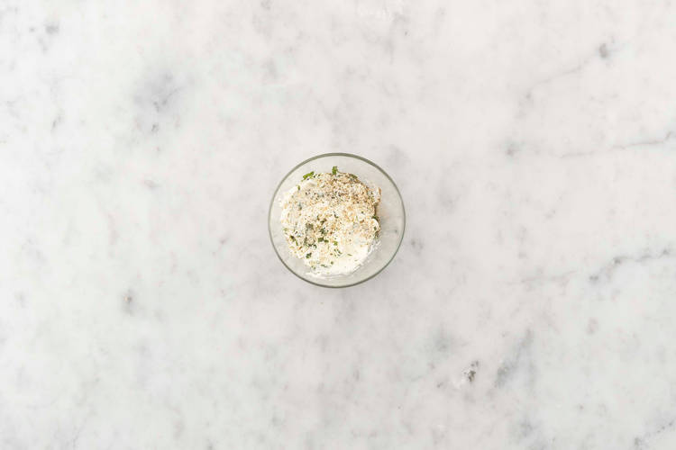 Make the herbed cream cheese