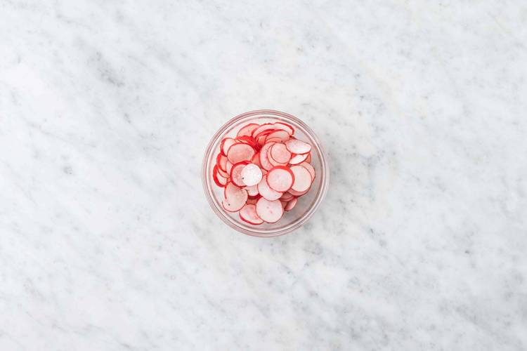 Pickle the radishes