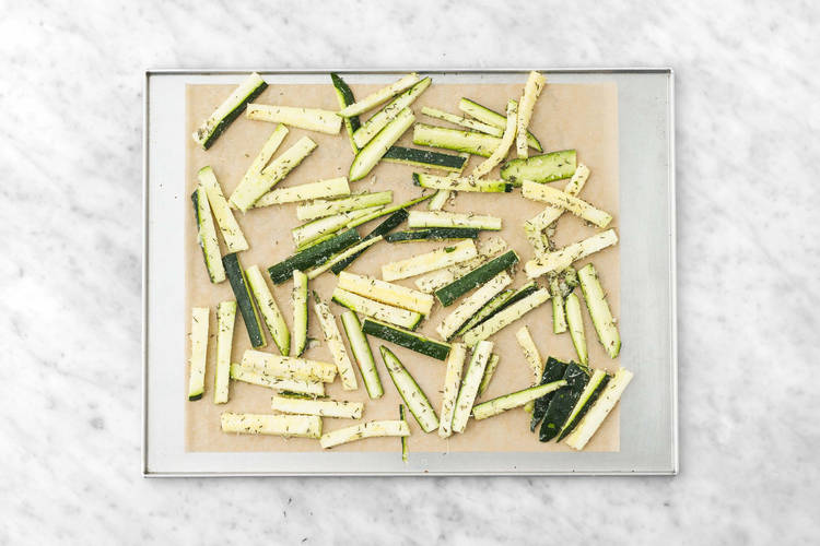 Les courgettes au four