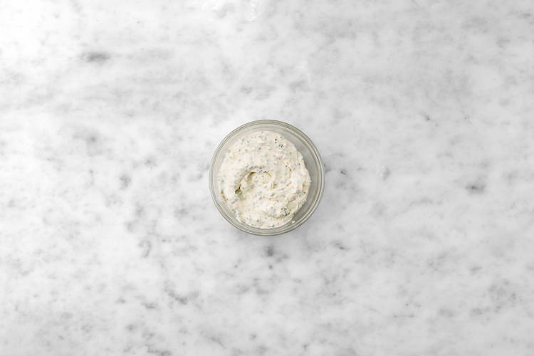 Make sauce and cook sugar snap peas