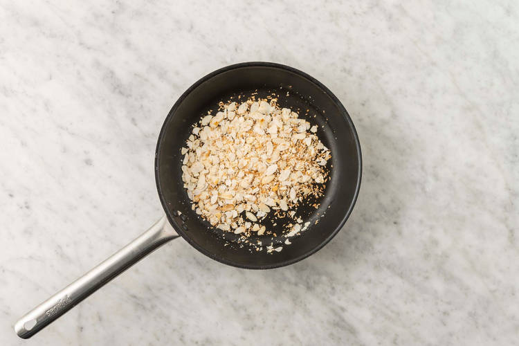 Toast almonds and coconut