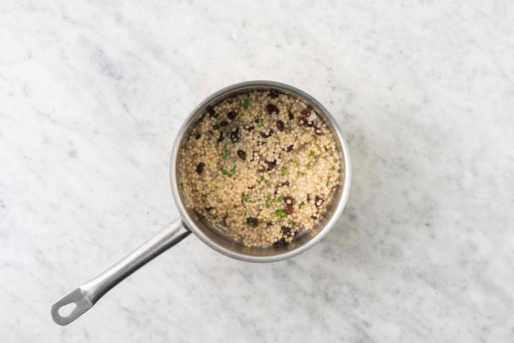Cook the pearl couscous