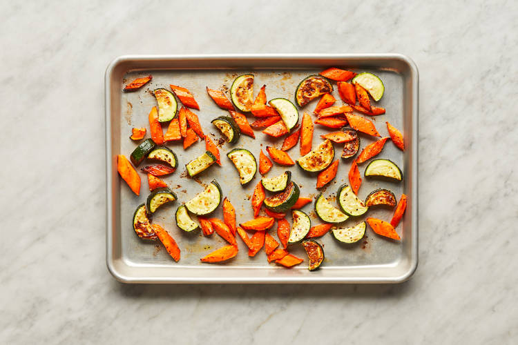 COOK RICE & ROAST VEGGIES