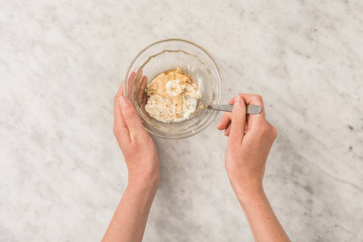 Make garlic hummus sauce