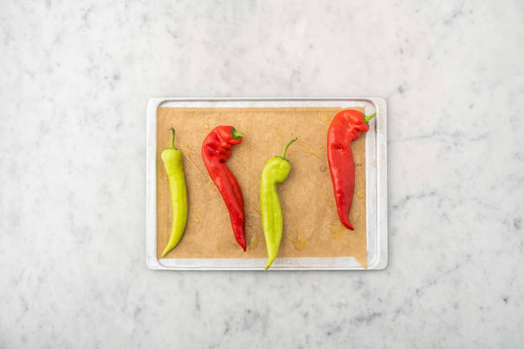 Roast the peppers