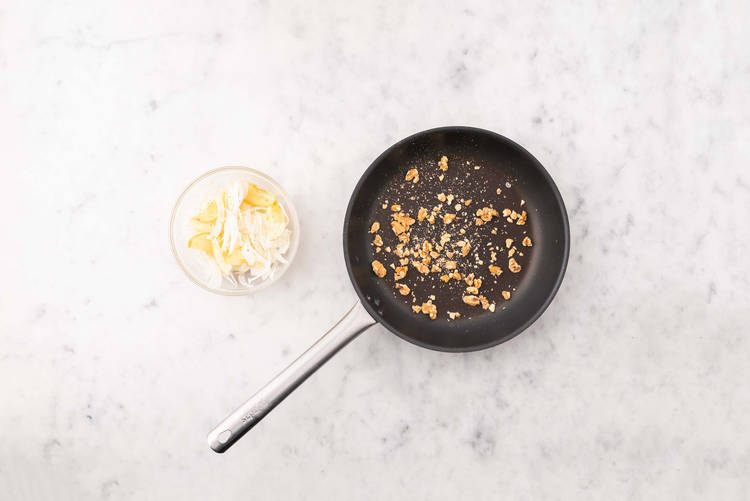 Make salad and toast walnuts