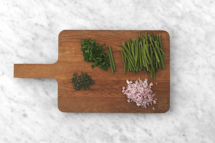 Roast potato jumble and finish prep