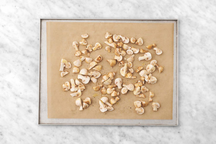 Prep and broil mushrooms