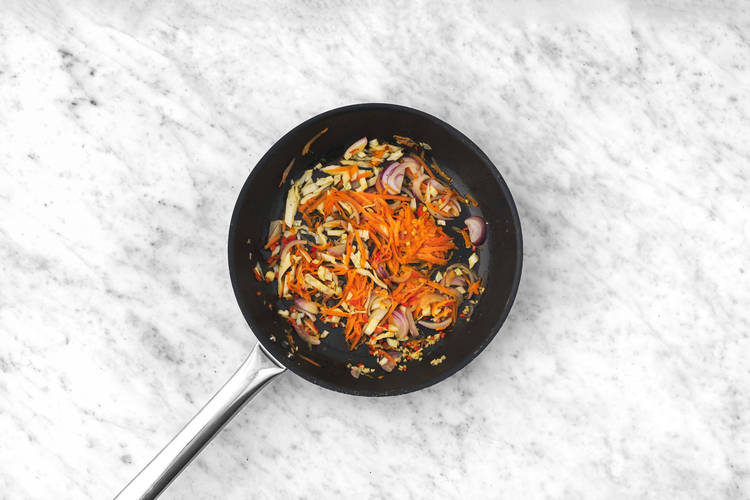 Fry the vegetables