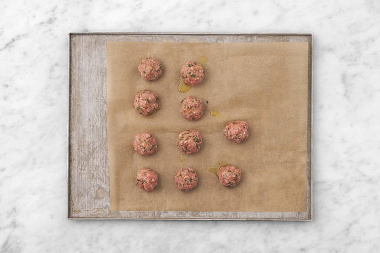 Prep and bake meatballs