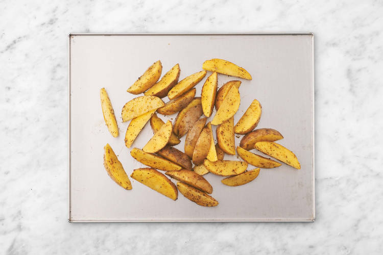 Prep and roast potato wedges