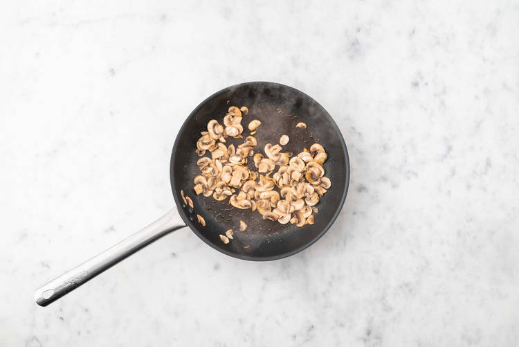 Prep and cook chicken and mushrooms