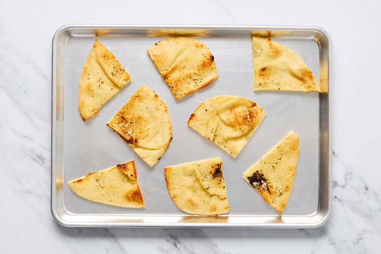 Toast garlic flatbreads