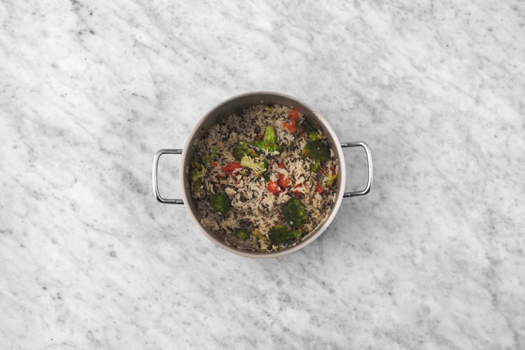 Terminer le saumon et le riz