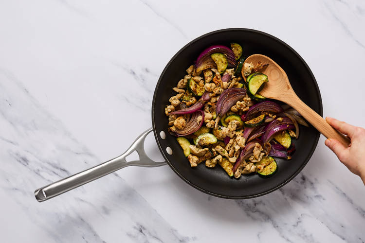 COOK CHICKEN & VEGGIES