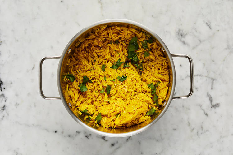 Finish rice and veggies