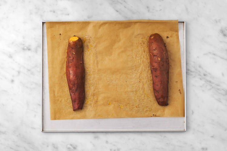 Bak de zoete aardappel