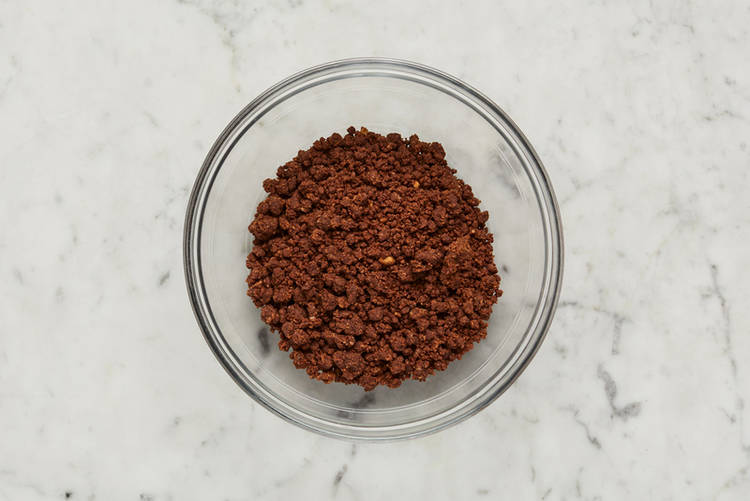 Prep and make chocolate cookie crust