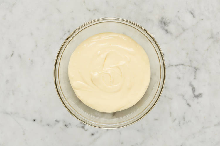 Make cheesecake batter and bake