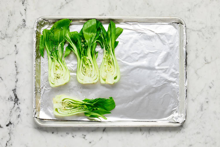 Prep bok choy and salmon