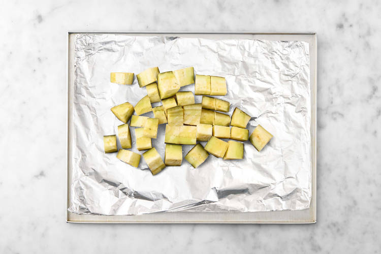 Prep and roast eggplant