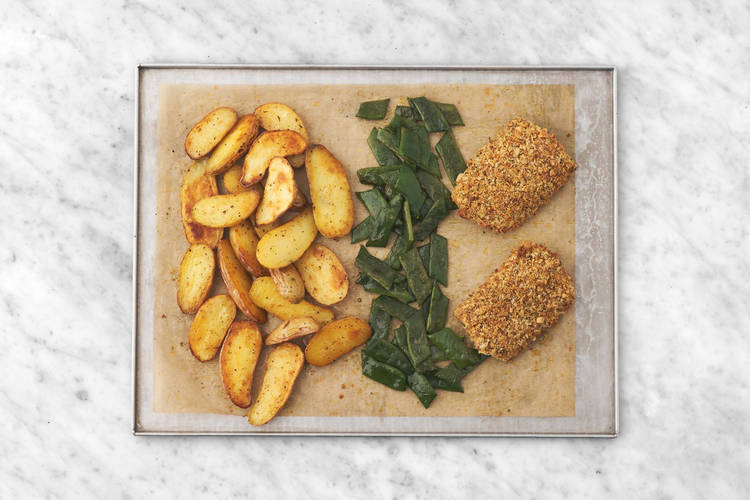 Infornare pesce e taccole