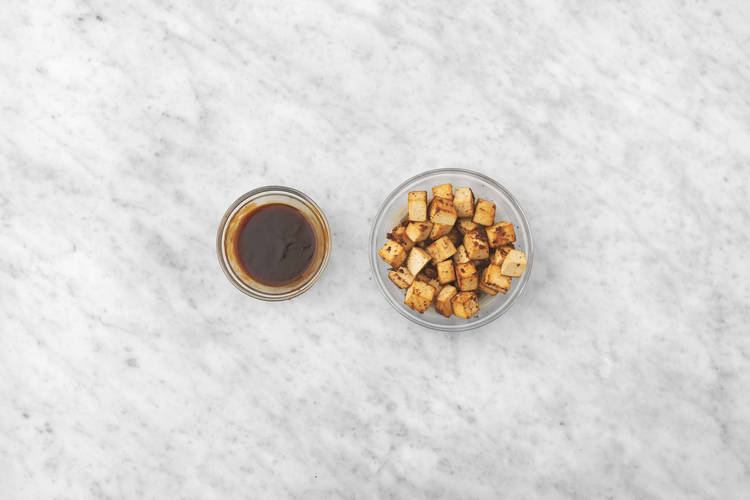 Marinate veggies and tofu