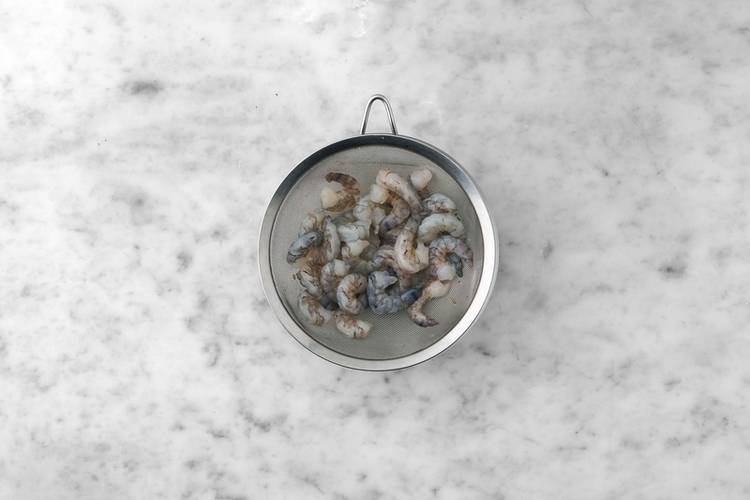 Préparer les crevettes