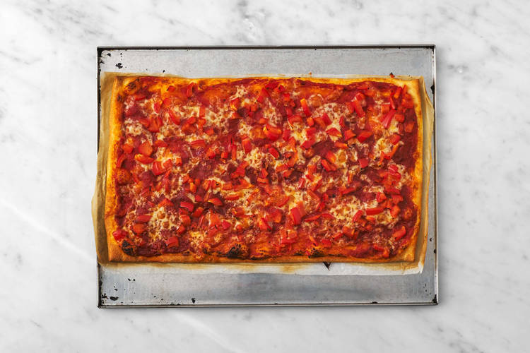 Bake the pizza