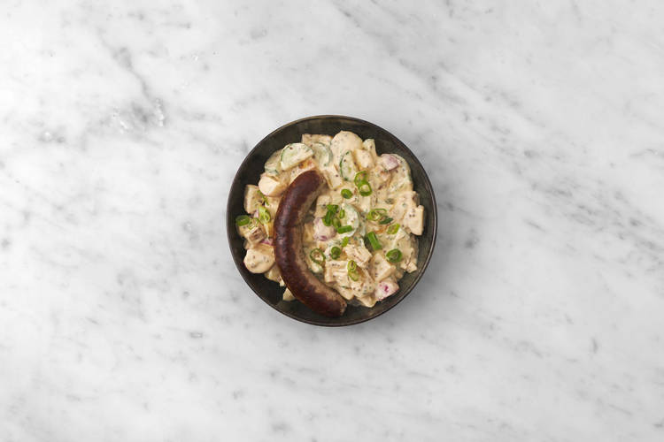 Würstchen braten & anrichten