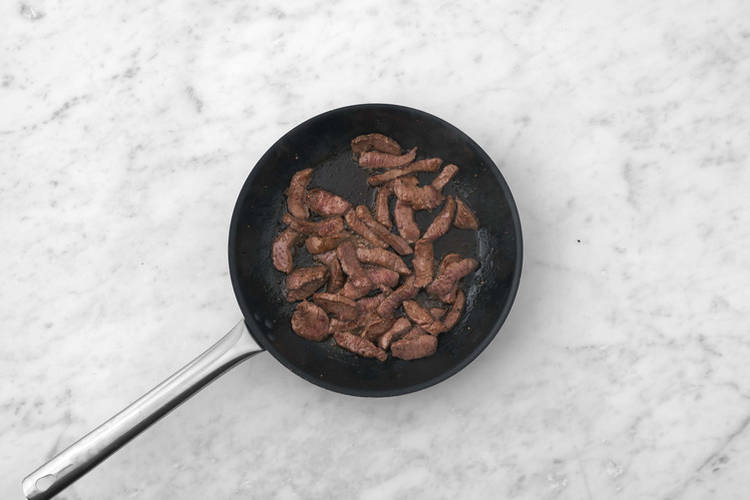 Fry the Beef Strips